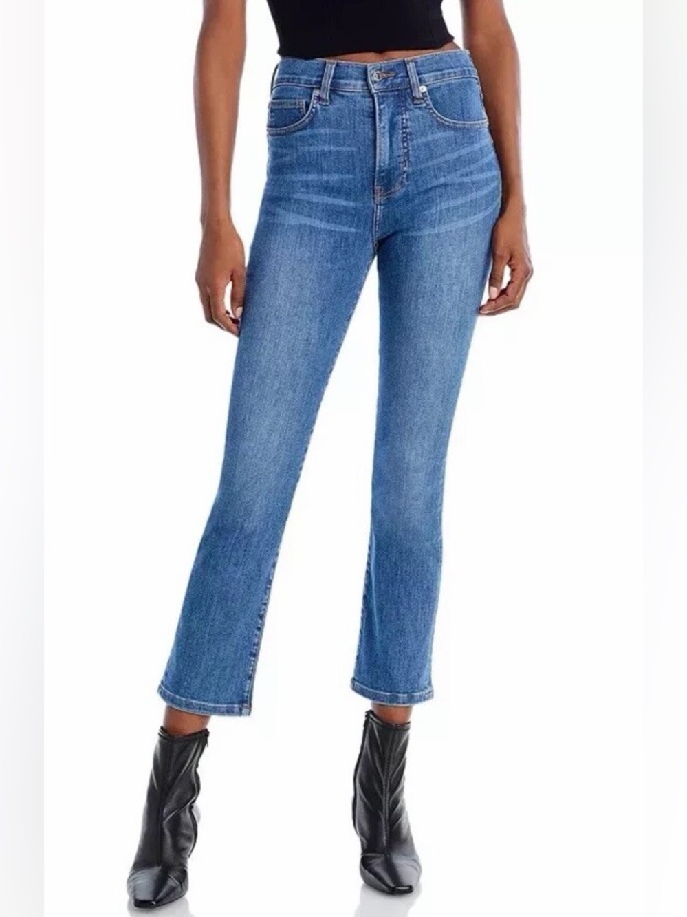 Veronica Beard Carly High-Rise Kick Flare Jeans in Bright Blue Wash, size 25